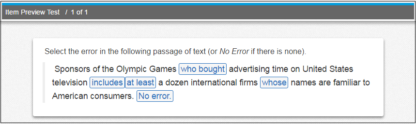 Sample Hot Text test item